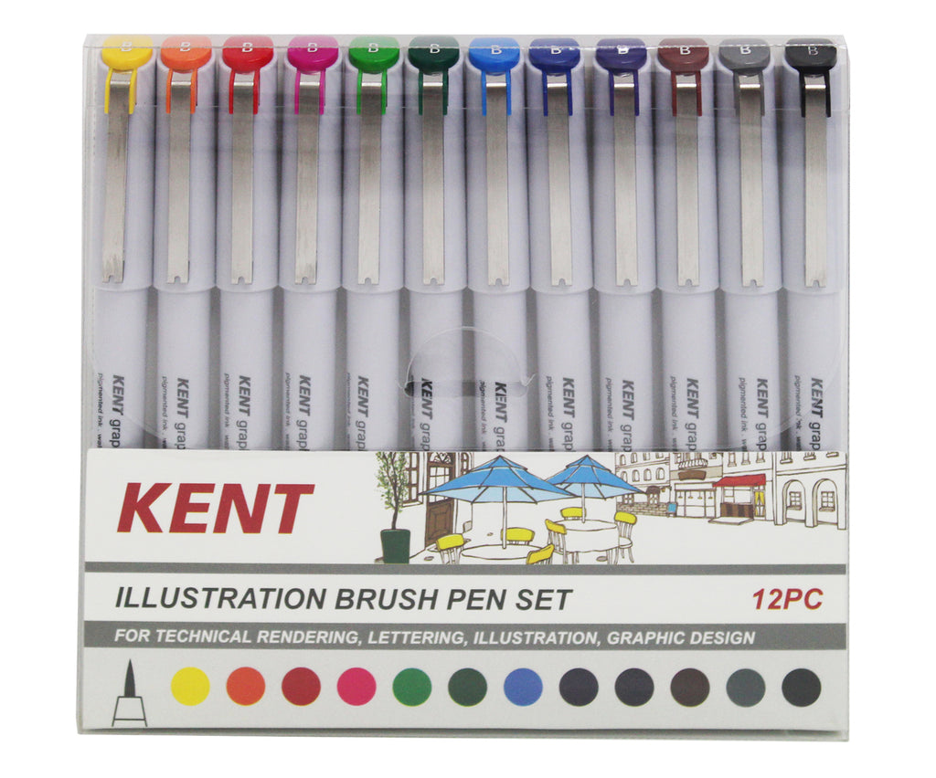 Kent Illustration Brush pen Set 12pc