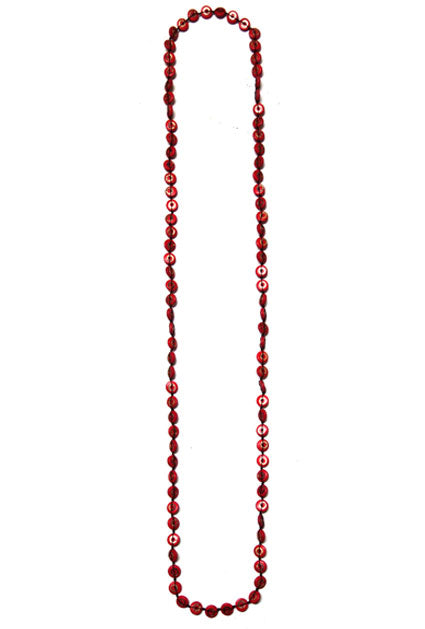 Necklace Red Disc Long
