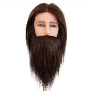 Derryn Mannequin Medium Indian Hair With Beard Dark Brown